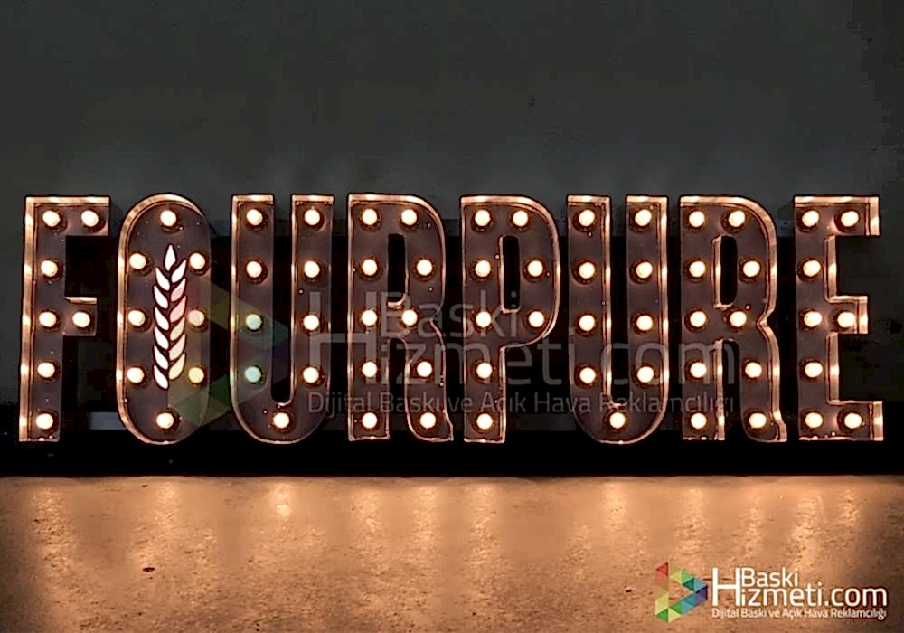 sarı ampullu retro kutu harf sarı ampullu retro kutu harf